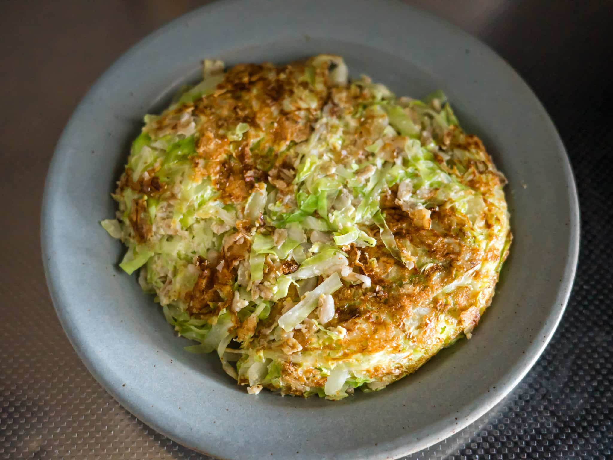 オートミール キャベツ お好み焼き 焼き上がり