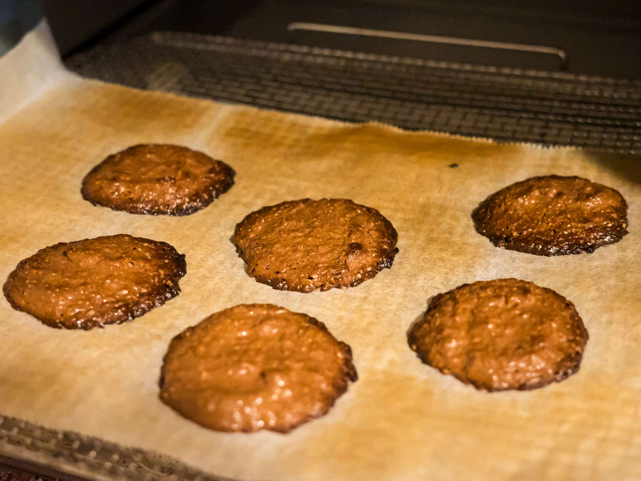 チョコ オートミール 焼きチョコ クッキー 焼き上がり